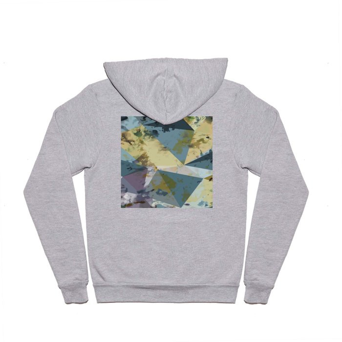 psychedelic geometric triangle polygon pattern abstract in blue yellow pink Hoody