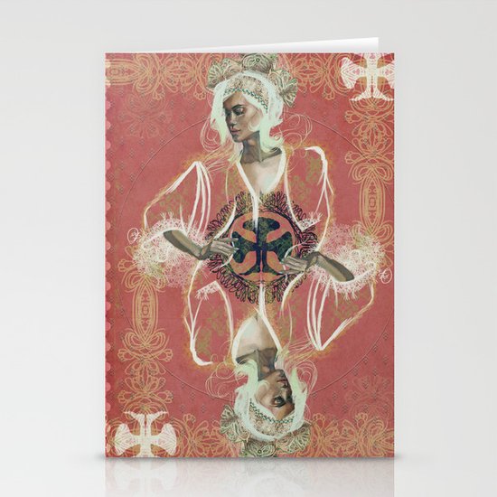 Queen Of Clubs Stationery Cards