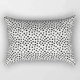 Preppy brushstroke free polka dots black and white spots dots dalmation animal spots design minimal Rectangular Pillow