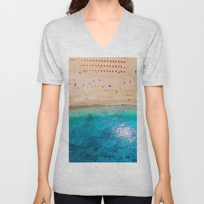 AERIAL. Summer beach V Neck T Shirt