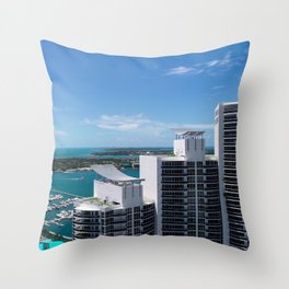 Marina on Miami Beach Throw Pillow