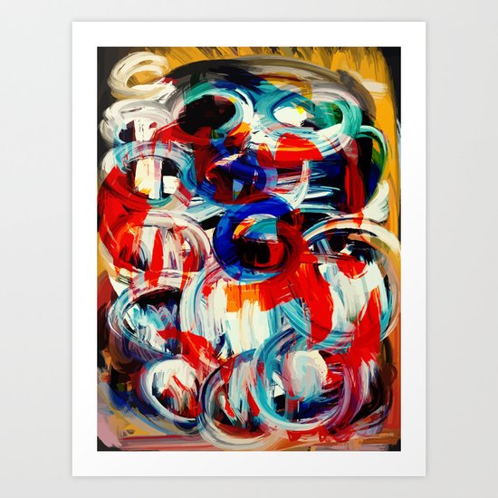 Abstract Action American Painting Art Print By Emmanuelsignorino