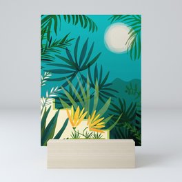 Rainforest With Moonlight Tropical Night Series #3 Mini Art Print
