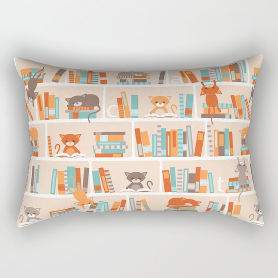 Library cats Rectangular Pillow