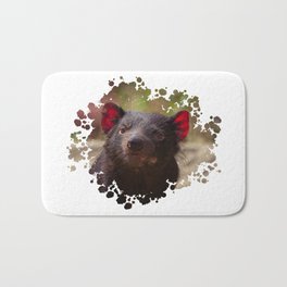 Tasmanian Devil Bath Mat | Black, Tasmaniandevil, Claw, Endangered, Photo, Marsupialtasmania, Ears, Whiskers, Msvrvisual, Fighter 