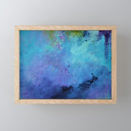 teal and blue squared Framed Mini Art Print
