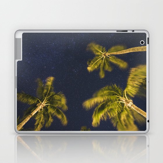 Palm trees at night against starry sky Laptop & iPad Skin
