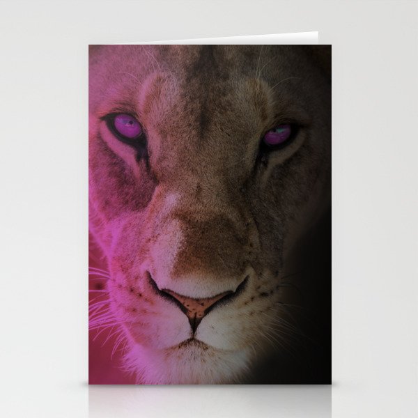 Lush Pink Lioness Stationery Cards