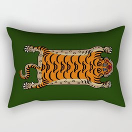 TIBETAN TIGER RUG-green Rectangular Pillow