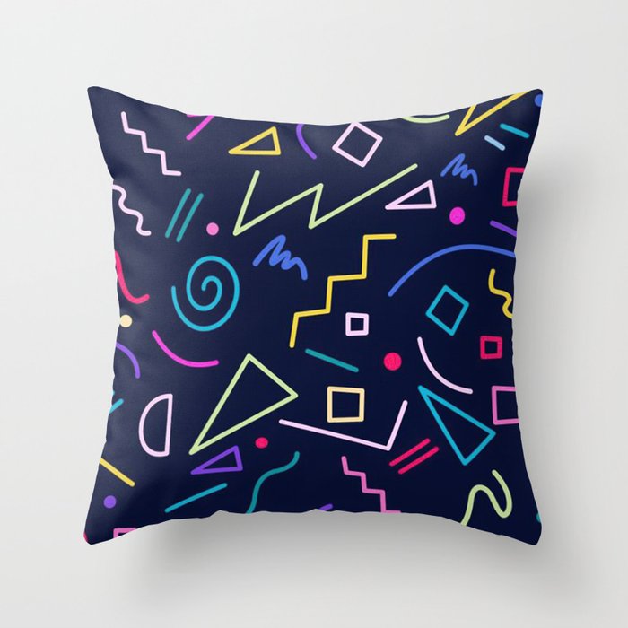 Memphis Pattern Colourful Throw Pillow By Josephbear Society6
