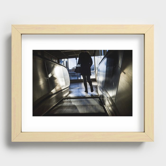 Stockholm escalator Recessed Framed Print