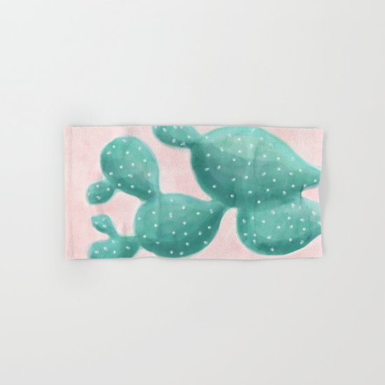 Cactus on pink Hand & Bath Towel