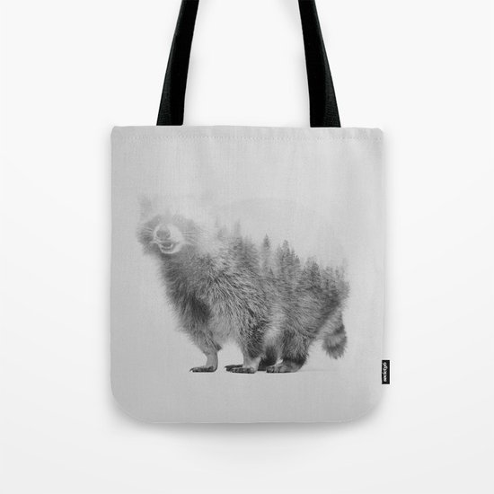 Raccoon (black & white version) Tote Bag