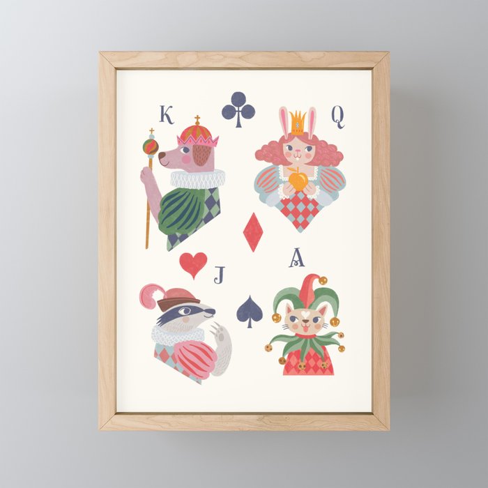 Card Game Animals Framed Mini Art Print