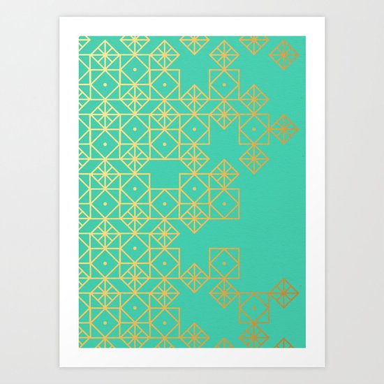 Geometric Turquoise Art Print
