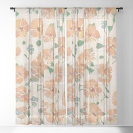  Spring flowers that feel the warmth Sheer Curtain