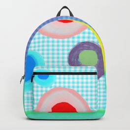 Simple Art Gingham Cute blue Backpack