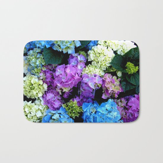 Colorful Flowering Bush Bath Mat