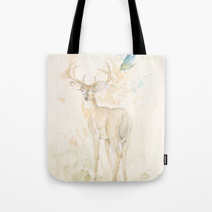 Deer and butterfly Tote Bag