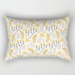 Mod Floral Yellow Gray Rectangular Pillow