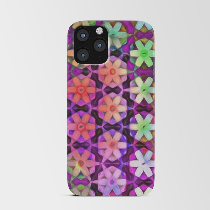 Rainbow Hexagon Daisies iPhone Card Case