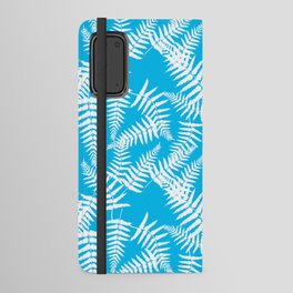 Turquoise And White Fern Leaf Pattern Android Wallet Case