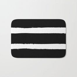 Black & White Paint Stripes by Friztin Bath Mat