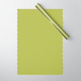 [ Thumbnail: Slate Gray & Yellow Colored Stripes Pattern Wrapping Paper ]