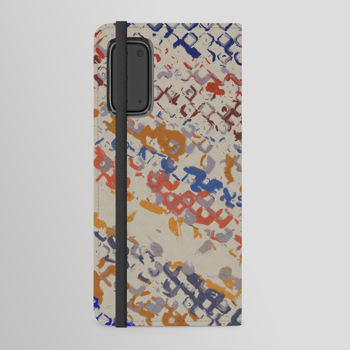 Diagonal Fragments - coral, navy, teal, gold, copper Android Wallet Case