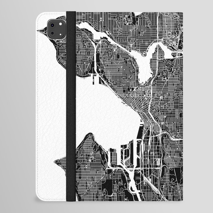 Seattle Black And White Map iPad Folio Case