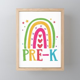 Pre-K Rainbow Colorful Framed Mini Art Print