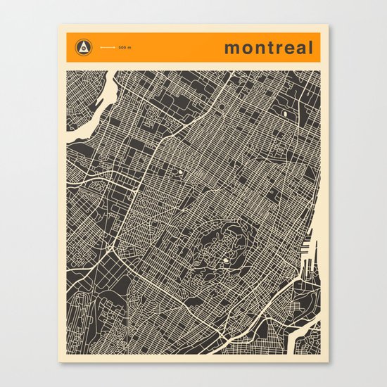 MONTREAL MAP Canvas Print