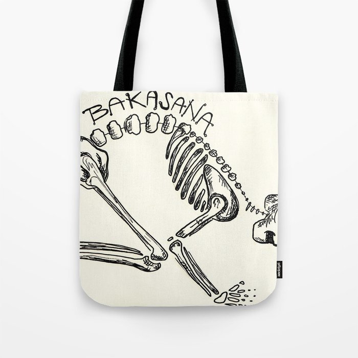 "Bakasana" Skeleton Print Tote Bag
