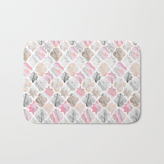 Marbled Moroccan Tiles Bath Mat