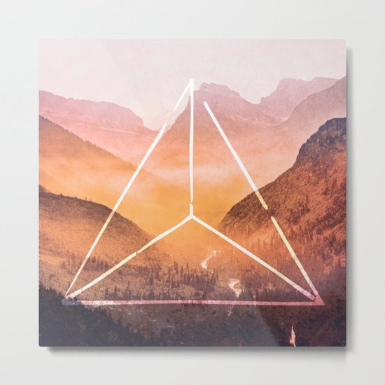 The Elements Geometric Nature Element of Fire Metal Print