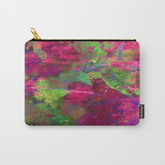 Fusion In Pink And Green Carry-All Pouch