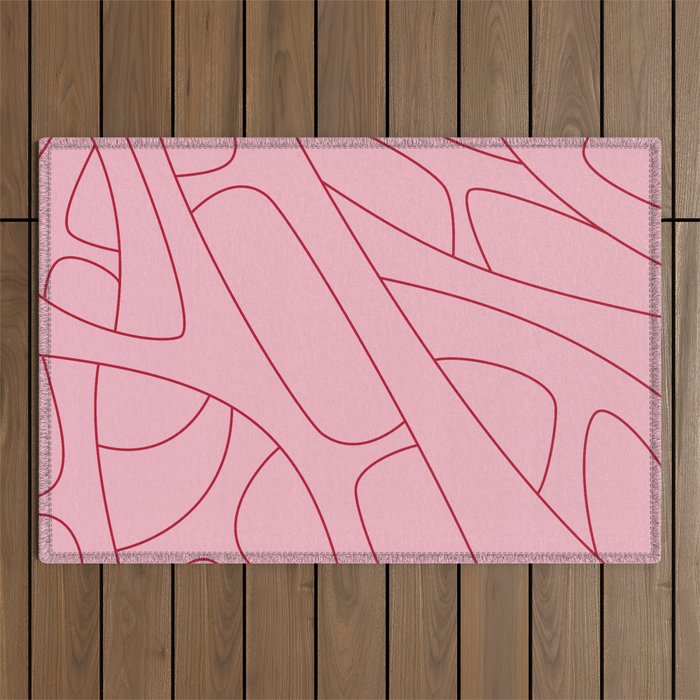 Abstract Lines 3 pink  Outdoor Rug