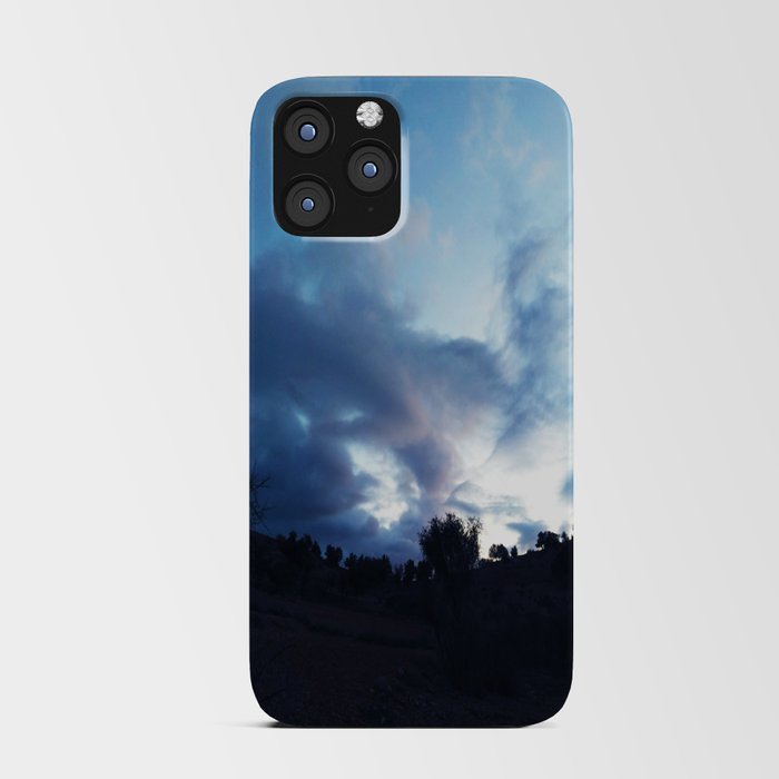 landscape sunset photo blue sky with clouds - Sunset / sunrise with clouds, light rays and other atmospheric Art Print iPhone Card Case