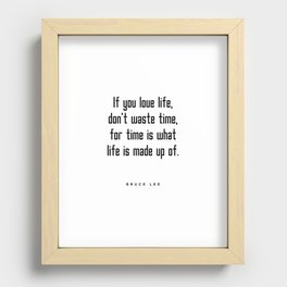 Don't Waste Time - Motivational, Inspiring Print - Typography Recessed Framed Print