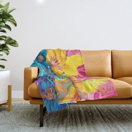 Samba Dancers. Carnival Festive Arrangement Abstract Contemporary Modern Art Colors Festival Party Throw Blanket