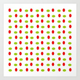 Wild polka dot 17- green and red Art Print