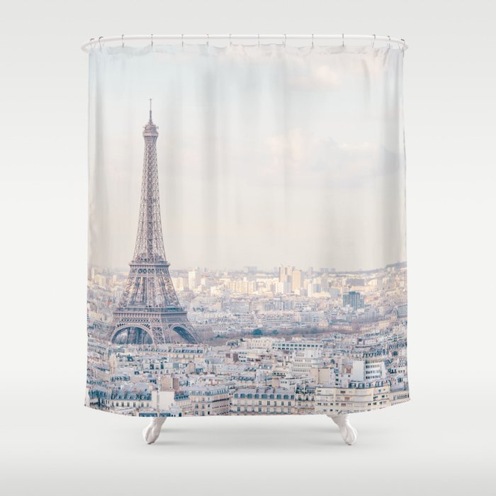 Paris Skyline, Eiffel Tower View, Travel Photography Shower Curtain