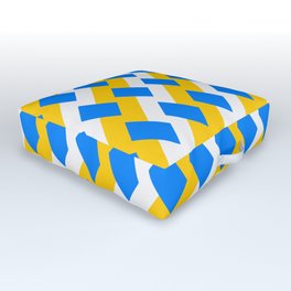 Patterns Abstract Blue Yellow White Outdoor Floor Cushion