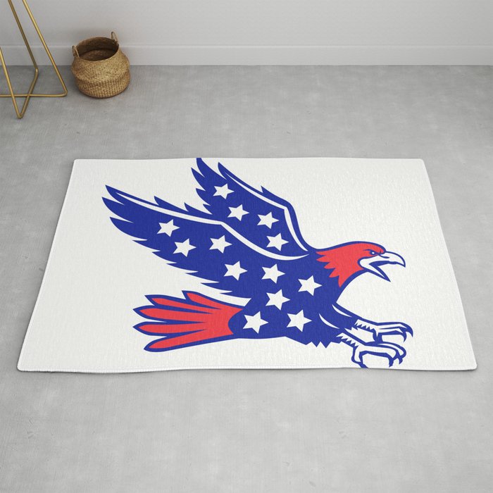 American Eagle Swooping Stars Icon Rug By Patrimonio Society6