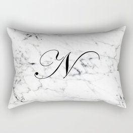 Letter N on Marble texture Initial personalized monogram Rectangular Pillow