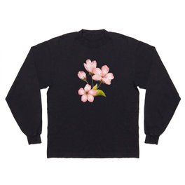 Pink Cherry Blossom Flowers Long Sleeve T-shirt