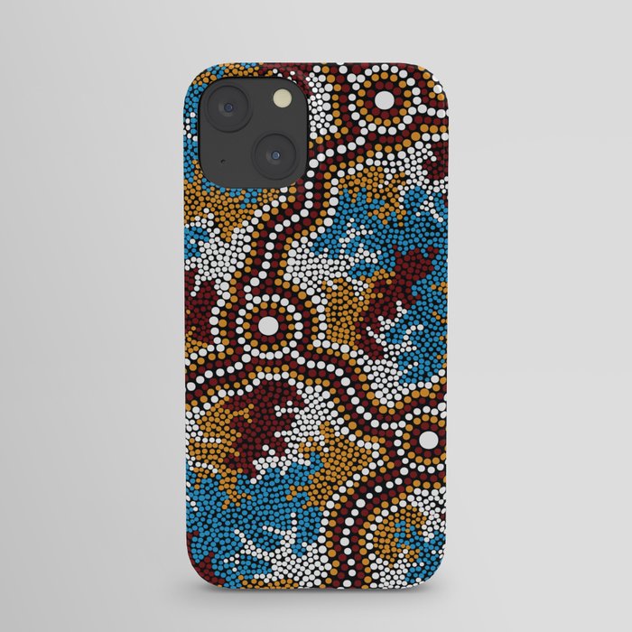 Authentic Aboriginal Art - Wetland Dreaming iPhone Case