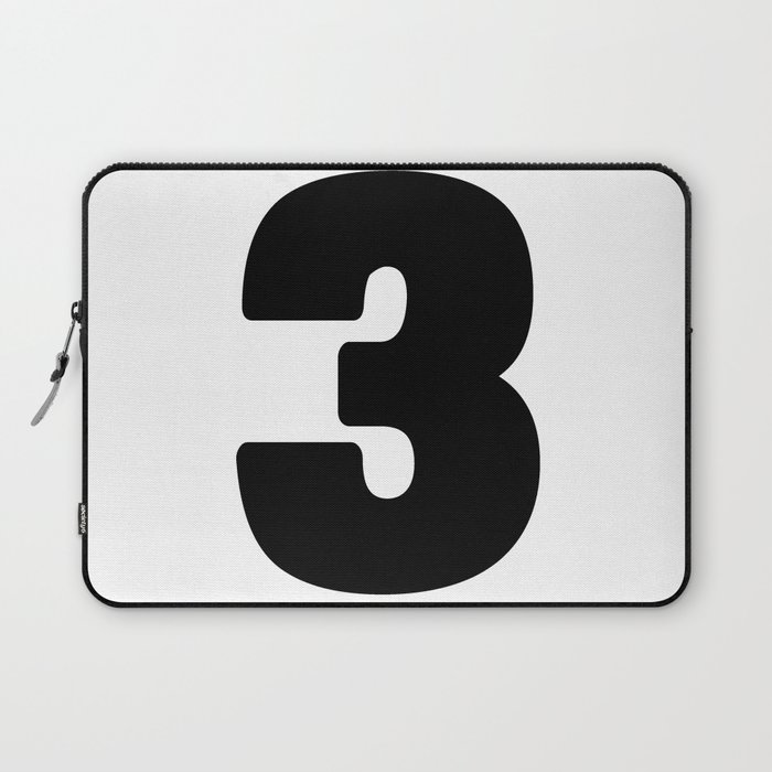 3 (Black & White Number) Laptop Sleeve