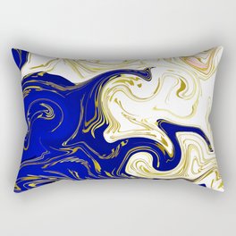 blue ,gold,rose,black,golden fractal, vibrations, circles modern pattern, Rectangular Pillow