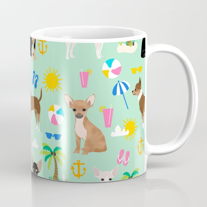 Chihuahua beach summer tropical cute chihuahuas dog gifts Coffee Mug